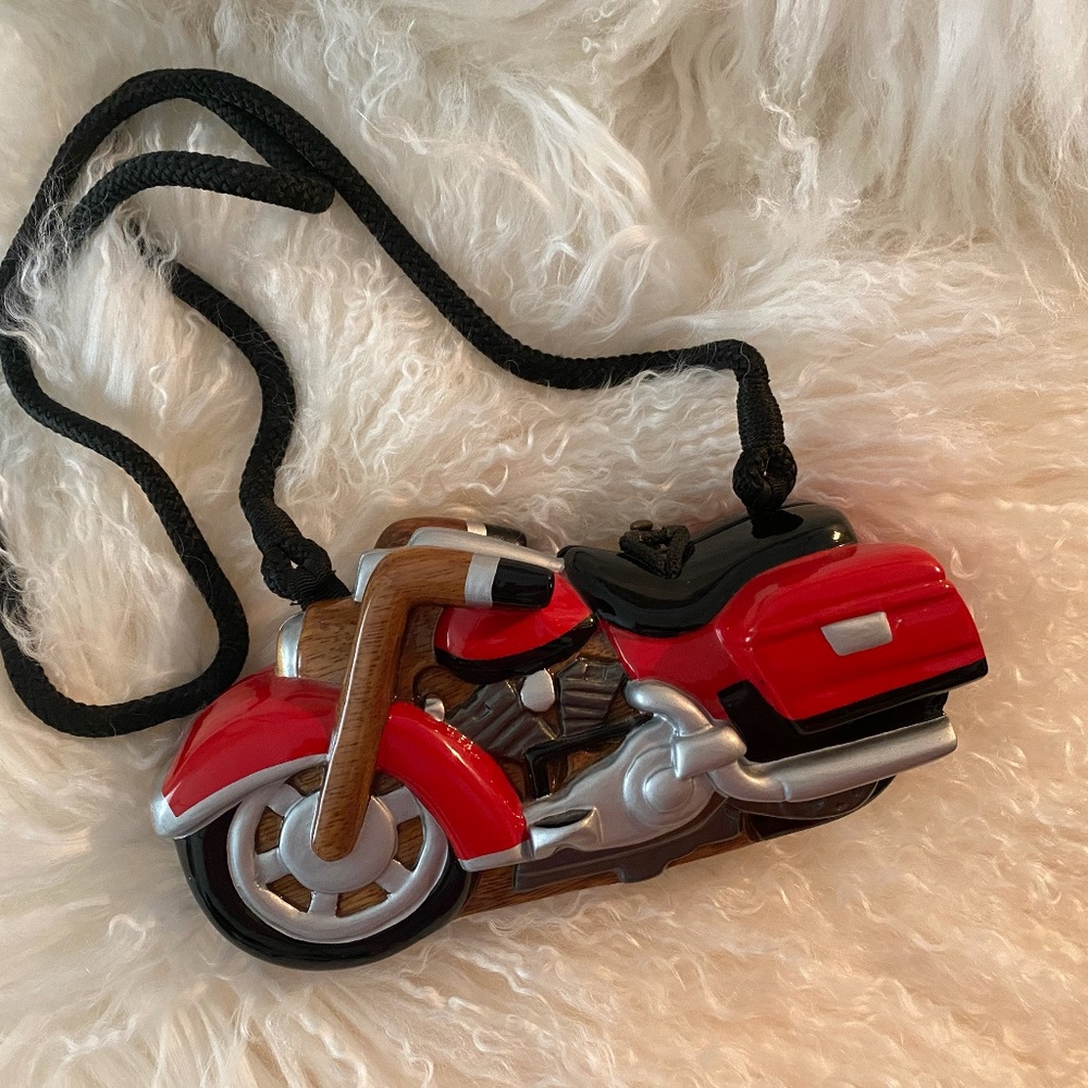 Vintage Timmy Woods Red Motorcycle Purse